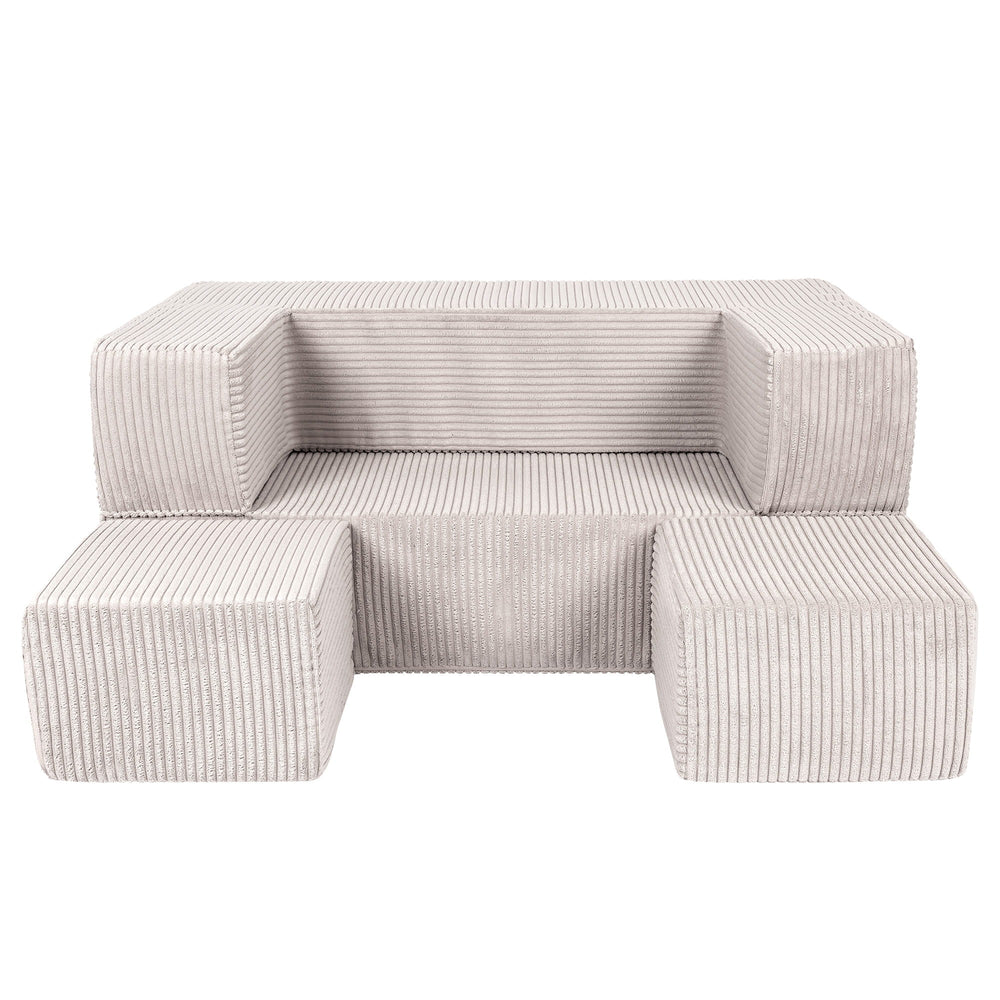 Esthetische Cube Kinder Speel Sofa Ecru