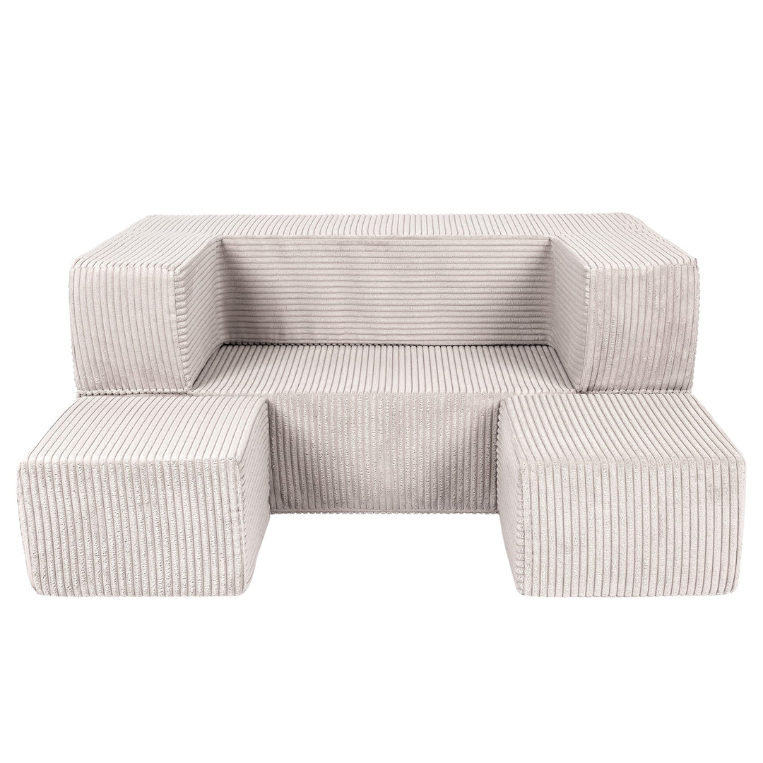 Esthetische Cube Kinder Speel Sofa Ecru
