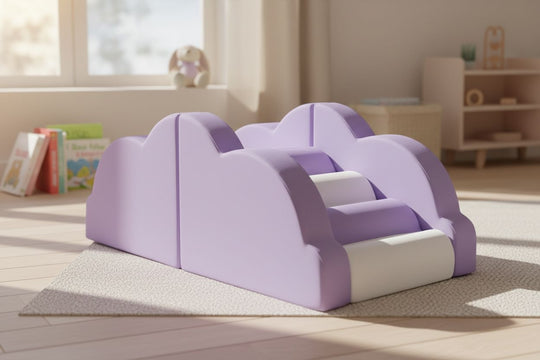 Ensemble de blocs nuageux - Aire de jeux en mousse avec marches pour enfants