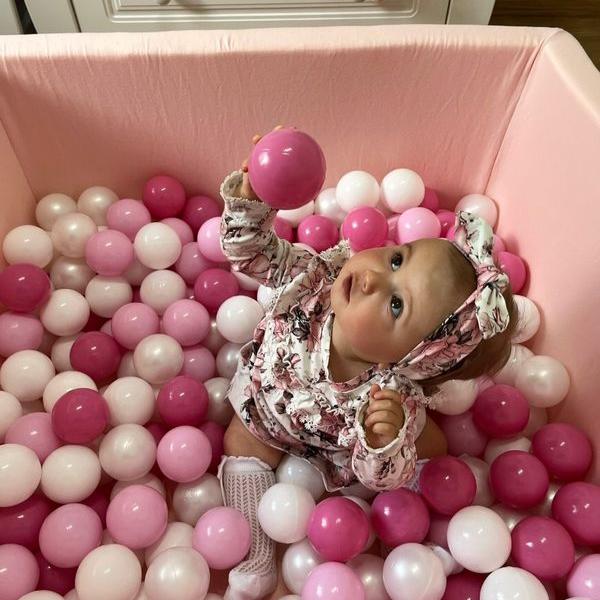 Cotton Light Pink Square Ball Pit