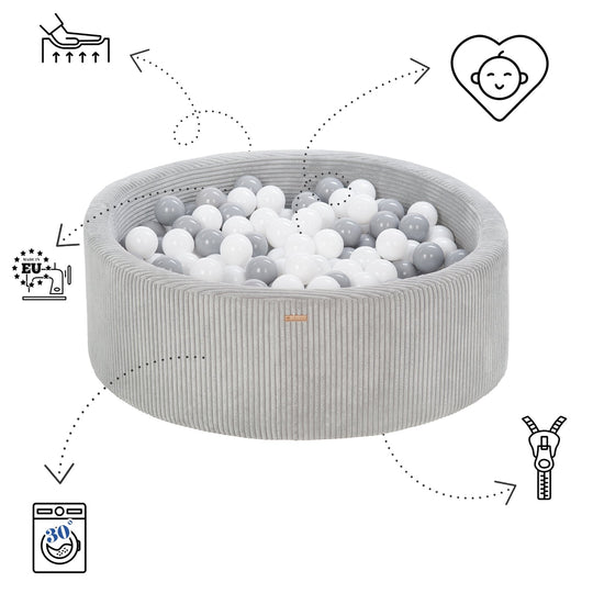 Ball pit + 200 balls, corduroy fabric