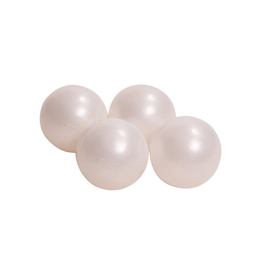 Soft Plastic Balls 7cm for the Ball Pit 50 pcs, White Pearl
