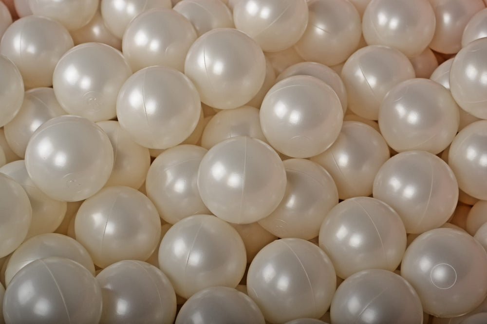 Soft Plastic Balls 7cm for the Ball Pit 50 pcs, White Pearl