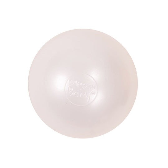 Soft Plastic Balls 7cm for the Ball Pit 50 pcs, White Pearl