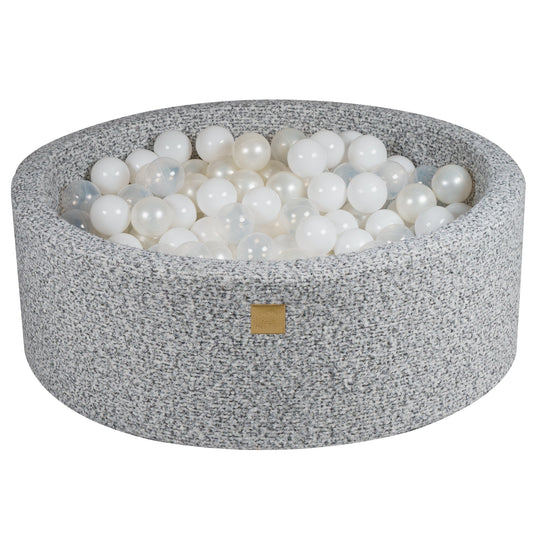 Boucle Marled Gray Round Ball Pit