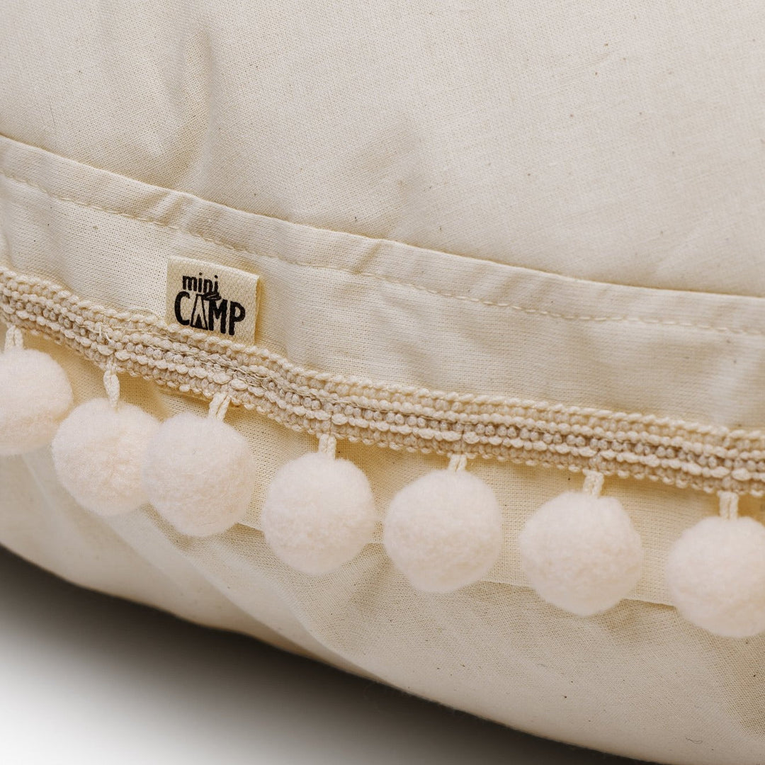 Large Floor Cushion With Pom Poms