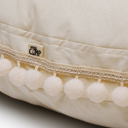 Large Floor Cushion With Pom Poms