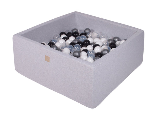 Cotton Light Gray Square Ball Pit