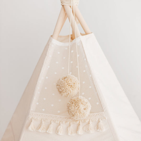 Teepee Tent Extra Large Indoor  With Tassels Decor in Boho Style
