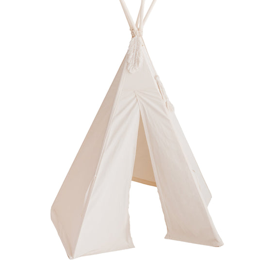 Kids' Play Tent in Plain Style With Macramé Feather