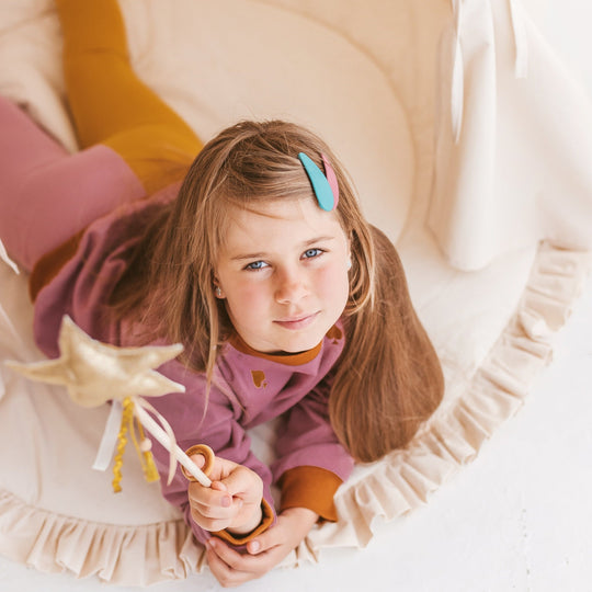 Kids Playmat With Ruffles in Ecru