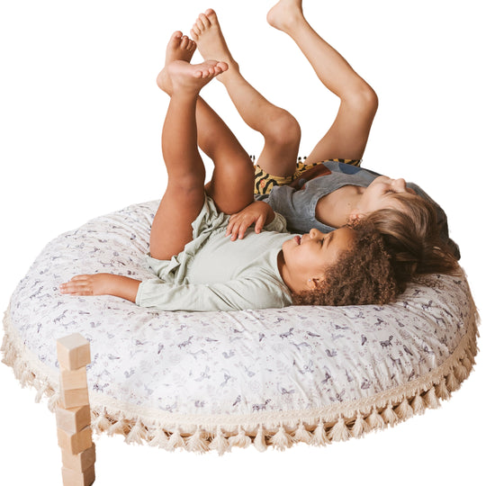 Kid's Floor Cushion in Forest Animal Pattern