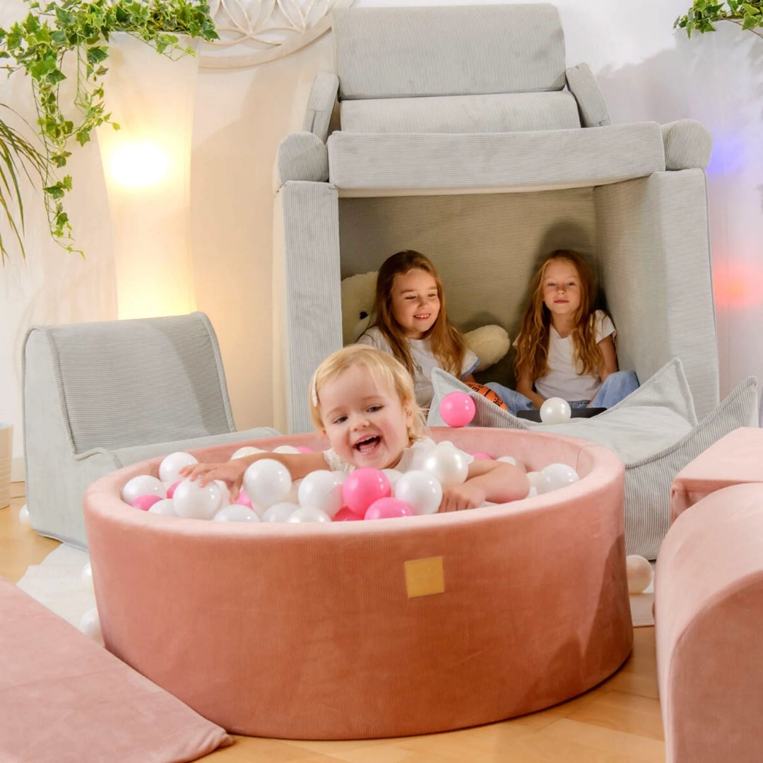Velvet Apricot Corduroy Round Ball Pit