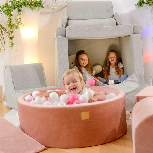 Velvet Apricot Corduroy Round Ball Pit