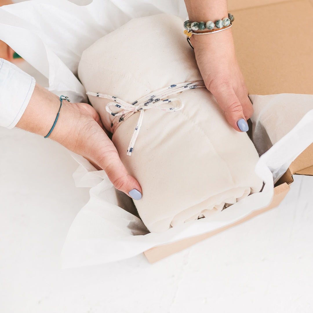 Kids Playmat With Ruffles in Ecru