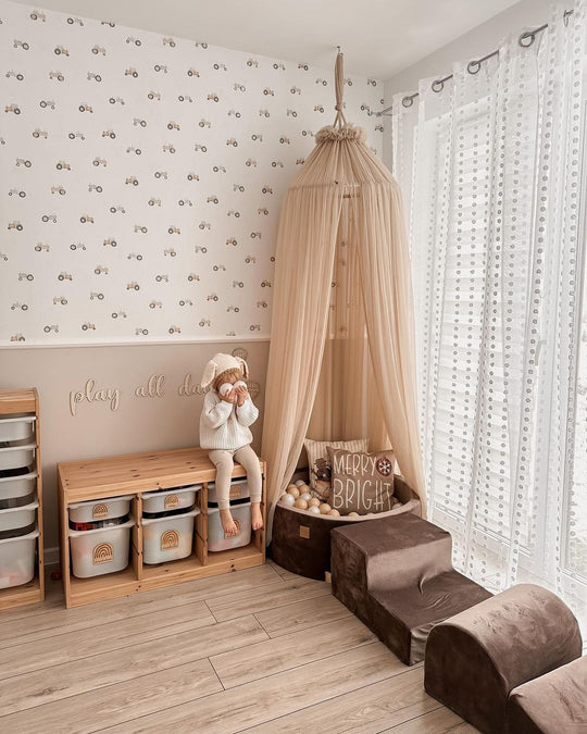 Velvet Corduroy Chocolat Foam Play Set with Round Ball Pit