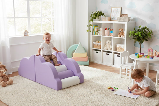 Ensemble de blocs nuageux - Aire de jeux en mousse avec marches pour enfants