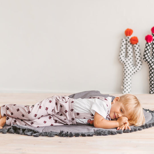 Grey Teepee for Kids With Tassel Decor