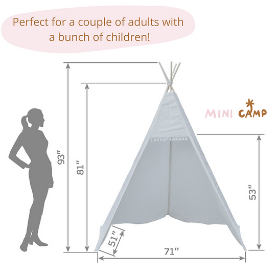 Outdoor Teepee Tent for Adults and Kids 2.38m Tall