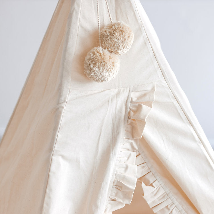 Teepee Tent for Kids With Ruffled Trim