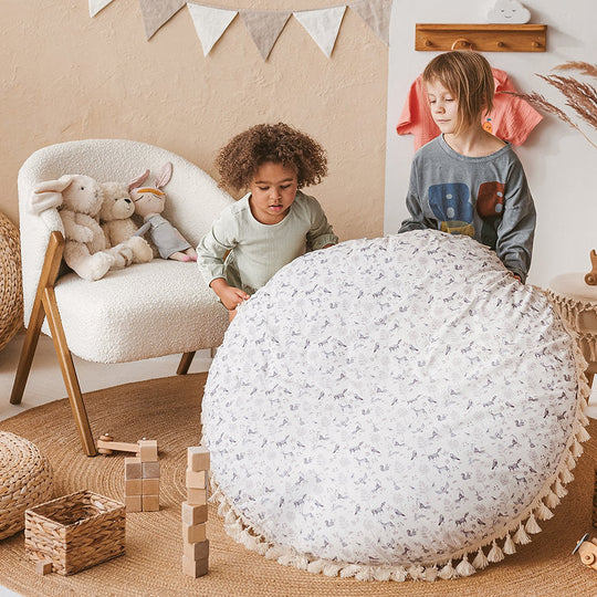 Kid's Floor Cushion in Forest Animal Pattern