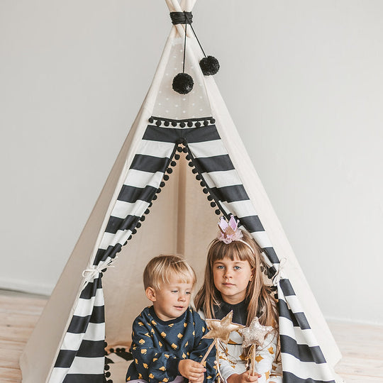 Kids Teepee Tent in Black & White