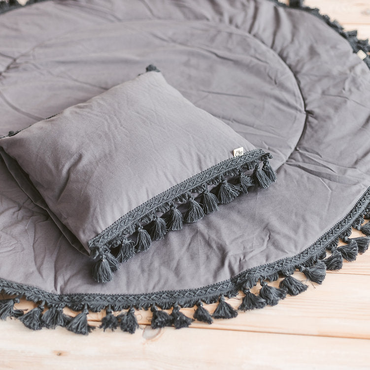 Grey Teepee for Kids With Tassel Decor