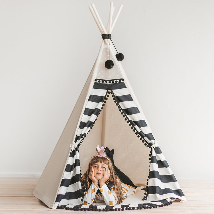 Kids Teepee Tent in Black & White