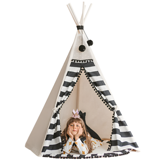 Kids Teepee Tent in Black & White