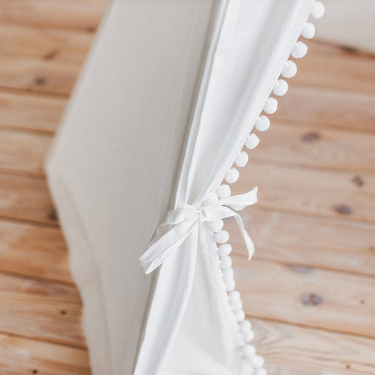 Snow White Kids Teepee Tent With Pom Poms