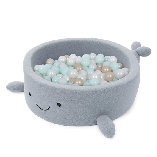 Boucle Whale Ball Pit for Children - Dusty Ice Blue