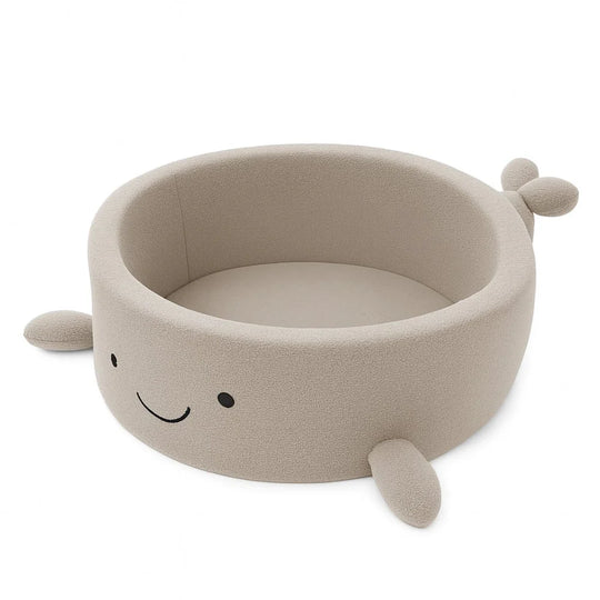 Boucle Whale Ball Pit for Children - Oat Biscuit Beige