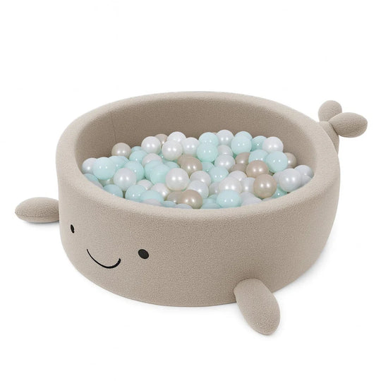 Boucle Whale Ball Pit for Children - Oat Biscuit Beige