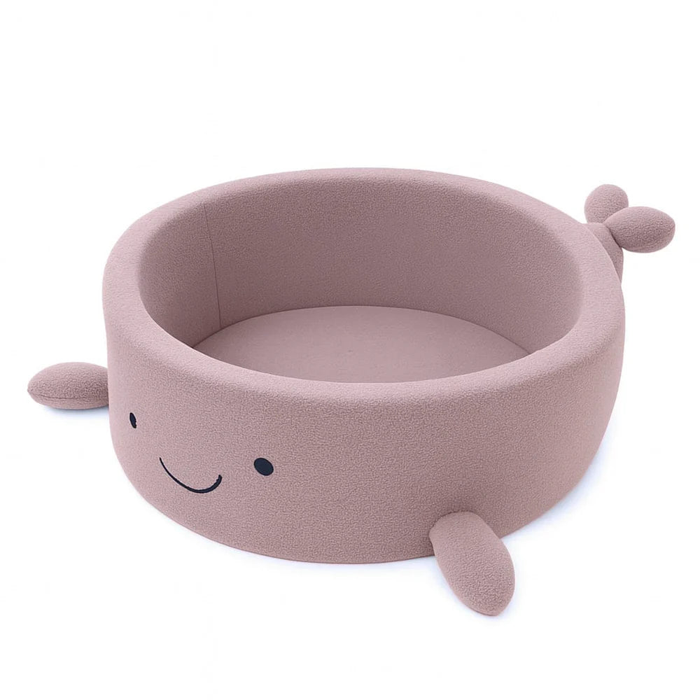 Boucle Whale Ball Pit for Children - Raspberry Glaze Pink