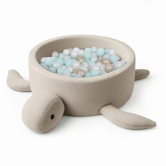 Boucle Turtle Ball Pit for Children - Oat Biscuit Beige