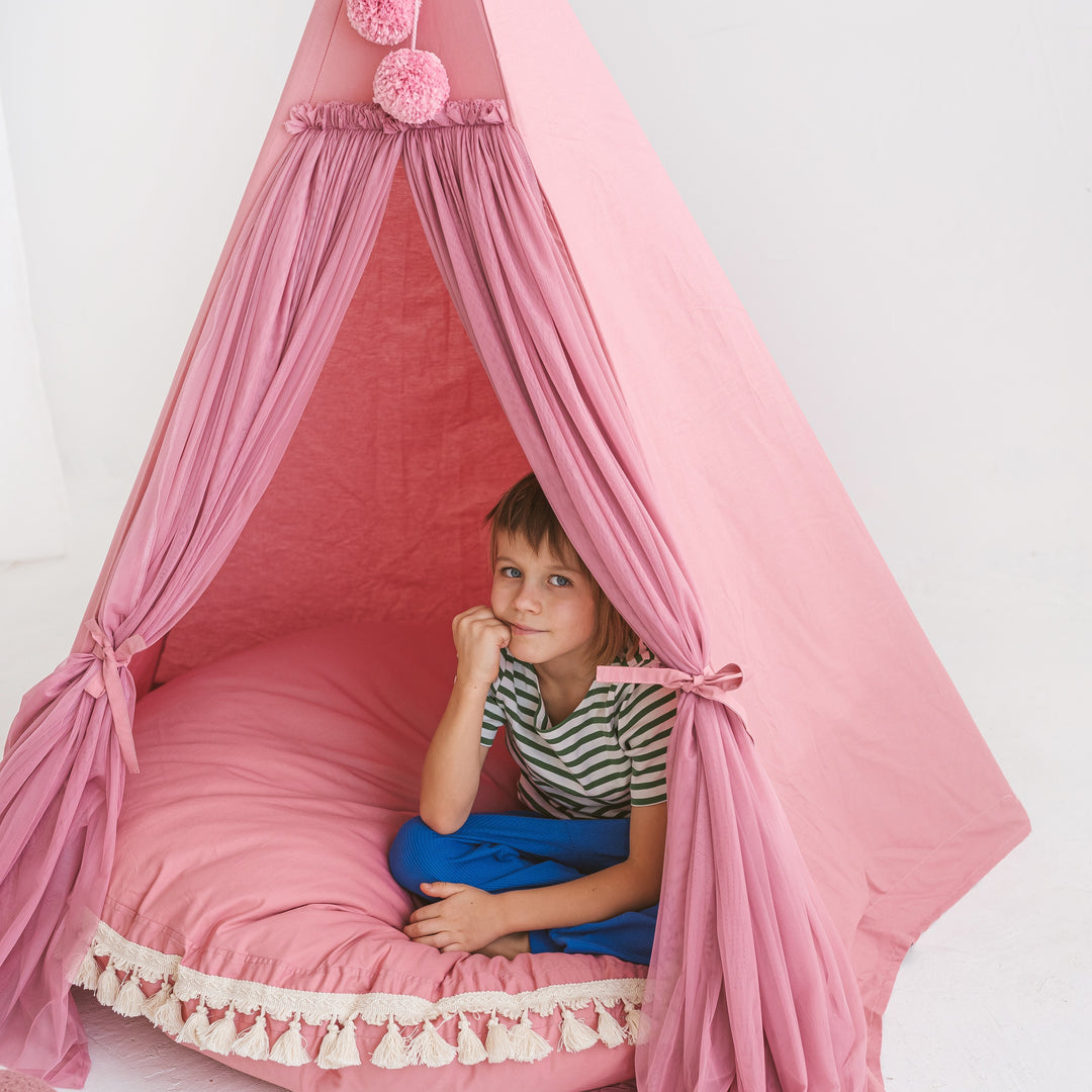 Fairy Kids Play Tent With Tulle in Rose